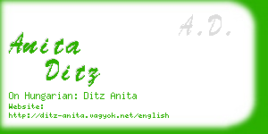 anita ditz business card